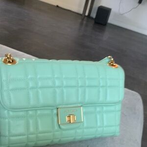 kate spade Mint Quilted Shoulder Bag with Gold Hardware